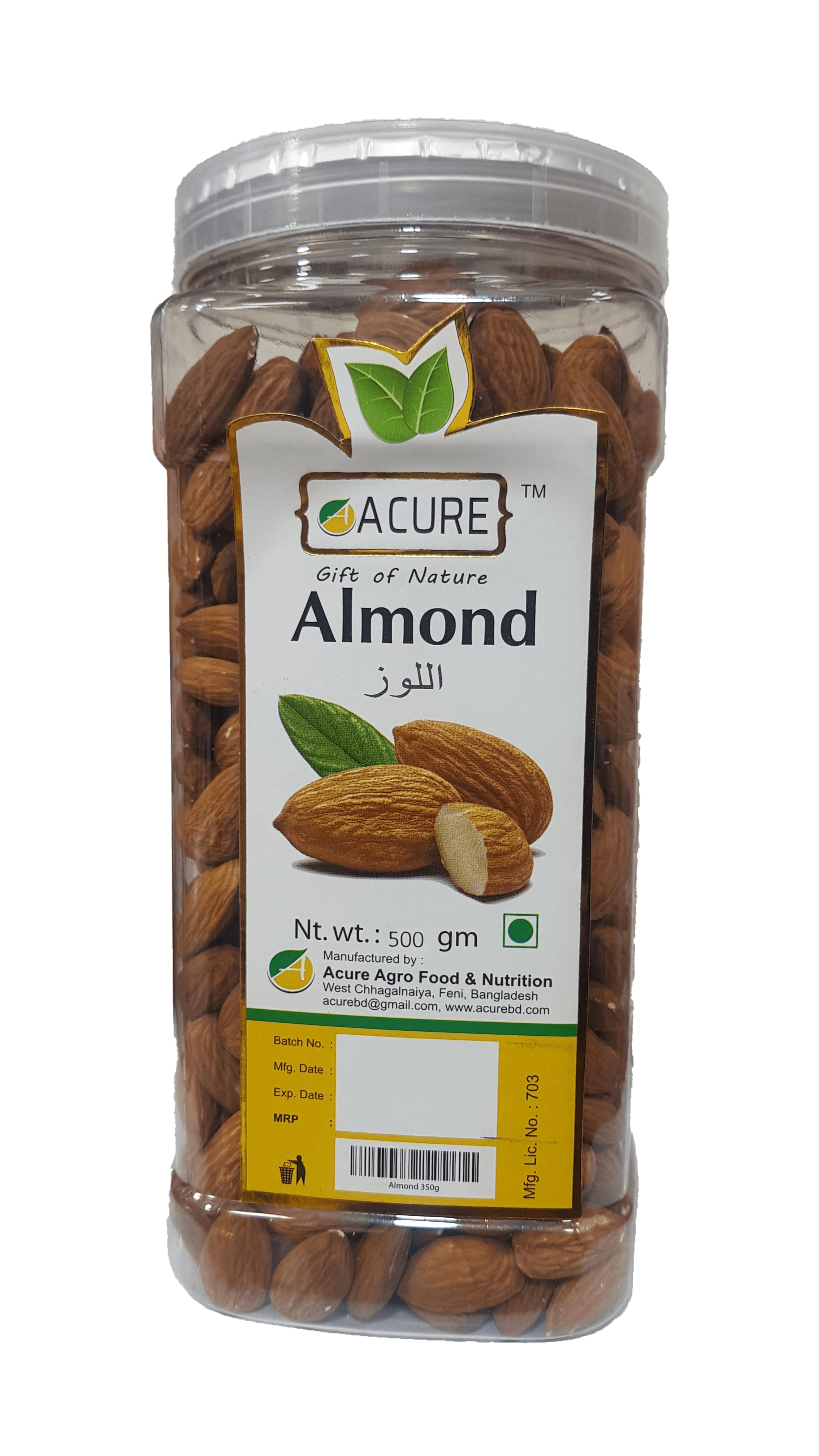 Acure Premium Almond - 500gm 